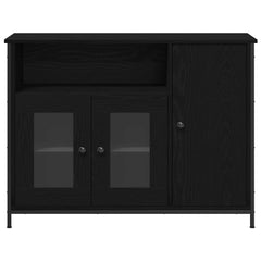 Sideboard 100x35x75 cm Engineered Wood Black oak
