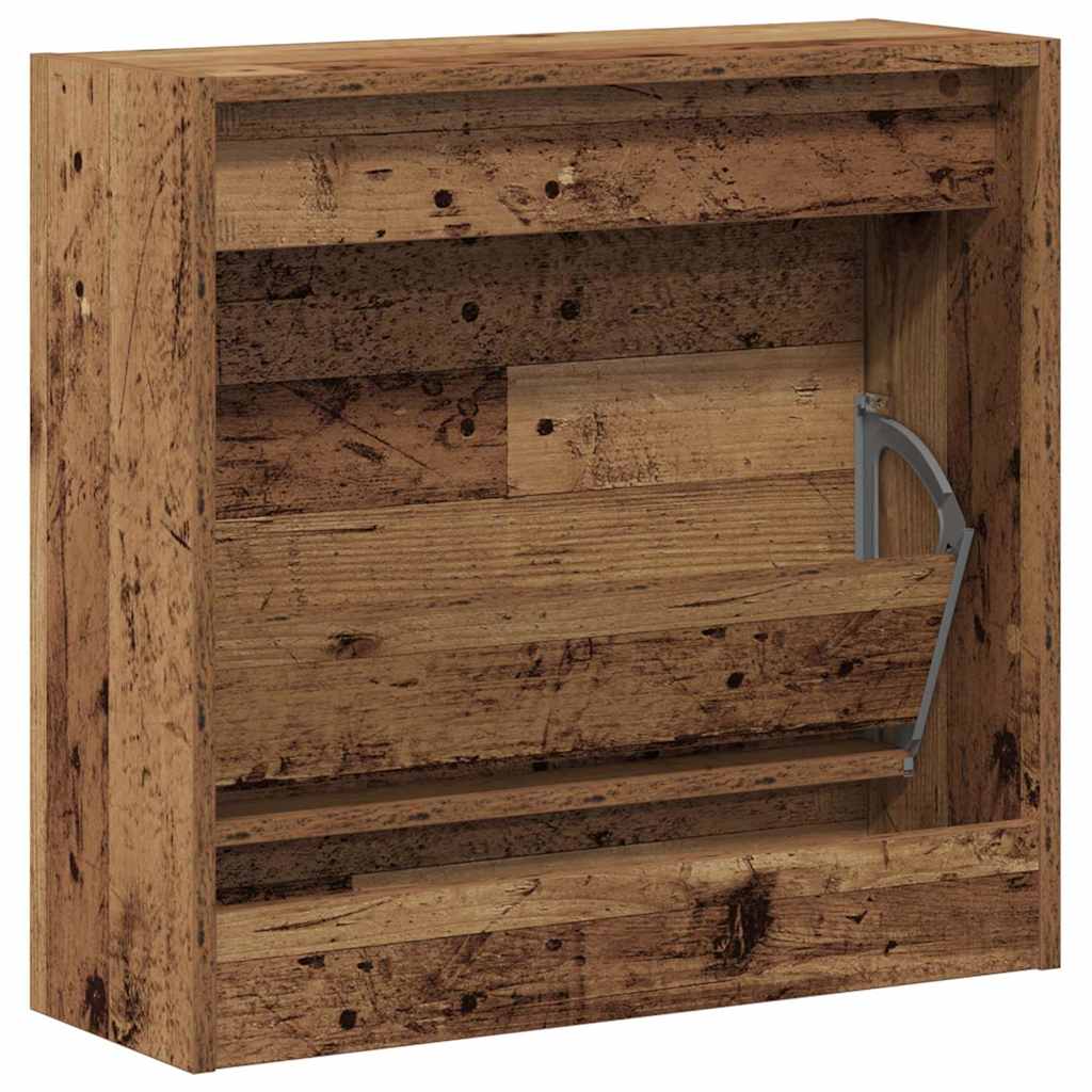 vidaXL Shoe Cabinet 60 x 21 x 57 cm Engineered Wood Old Wood 6