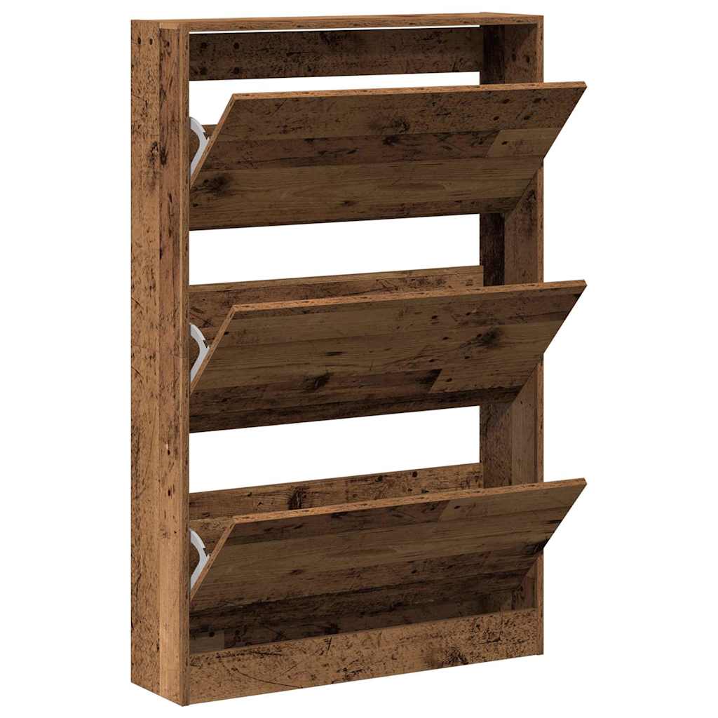 vidaXL Shoe Cabinet 80 x 21 x 125.5 cm Engineered Wood Old Wood 5