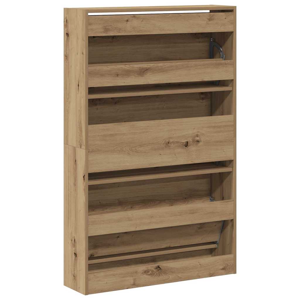 vidaXL Shoe Cabinet 80 x 21 x 125.5 cm Engineered Wood Artisan Oak 6