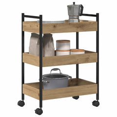 vidaXL Kitchen Trolley Artisan Oak 50 x 30 x 70 cm Engineered Wood 3