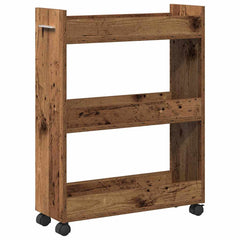 vidaXL Cabinet with Wheel Old Wood 60 x 22 x 79 cm 2