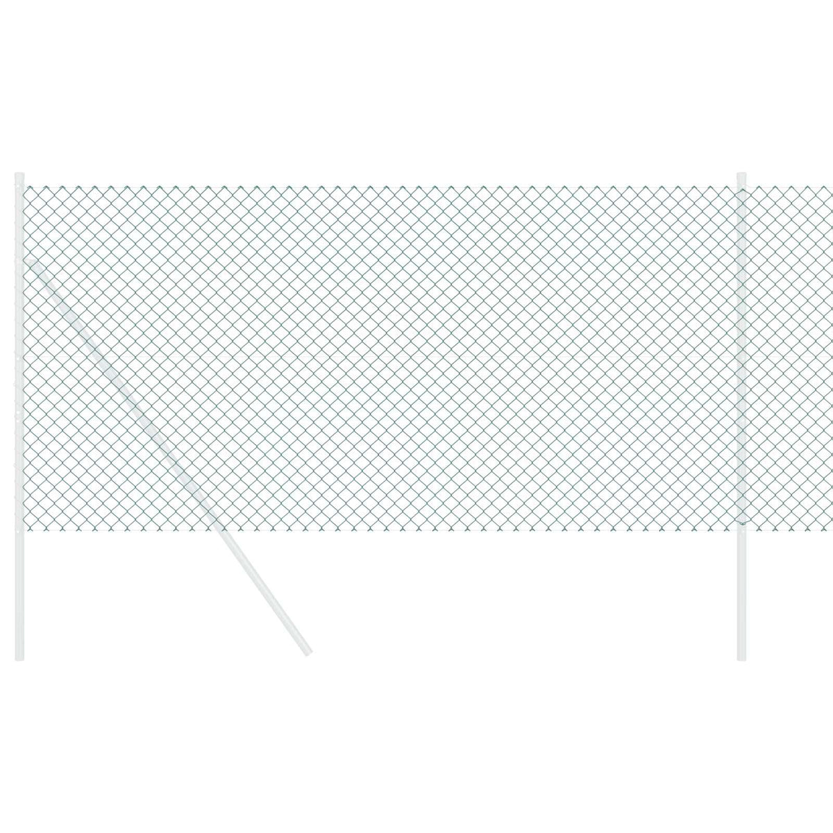 Chain Link Fence Steel Mesh size 40 x 40 mm Length 10 m Green 1 m
