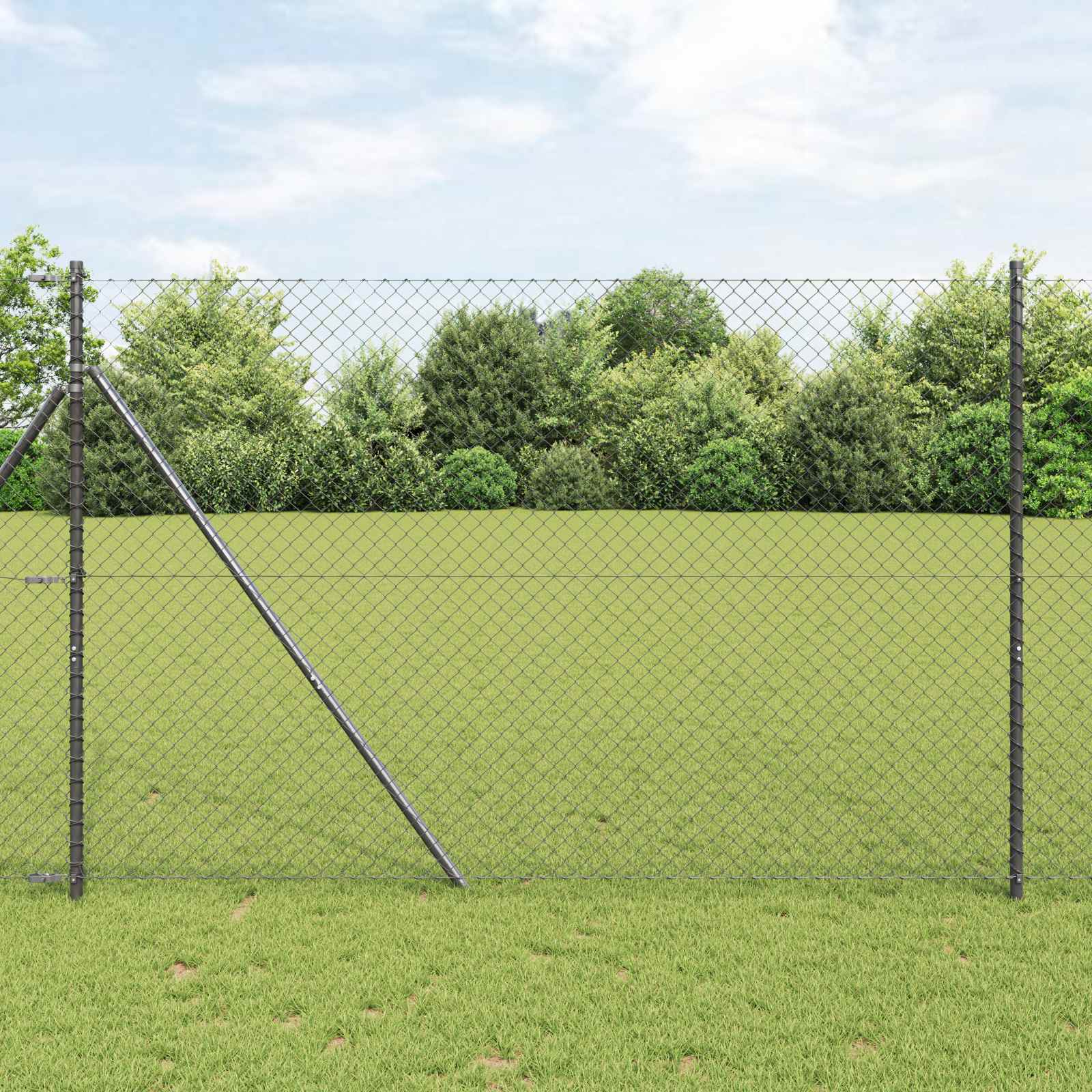 vidaXL Chain Link Fence 10 x 1.6 m Steel Grey 1