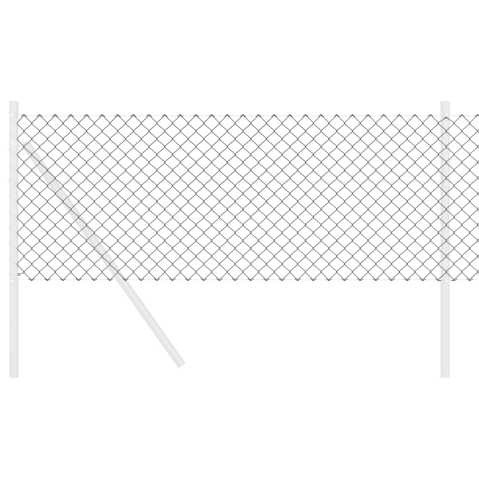 vidaXL Chain Link Fence 25 x 0.6 m Steel Grey 3