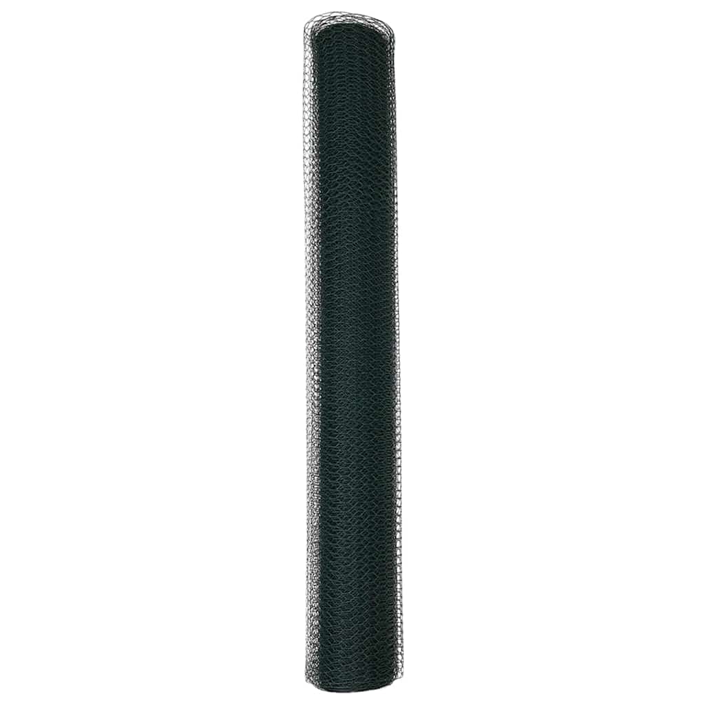 vidaXL Hexagon Fence 1.4 x 25 m PVC Green 6