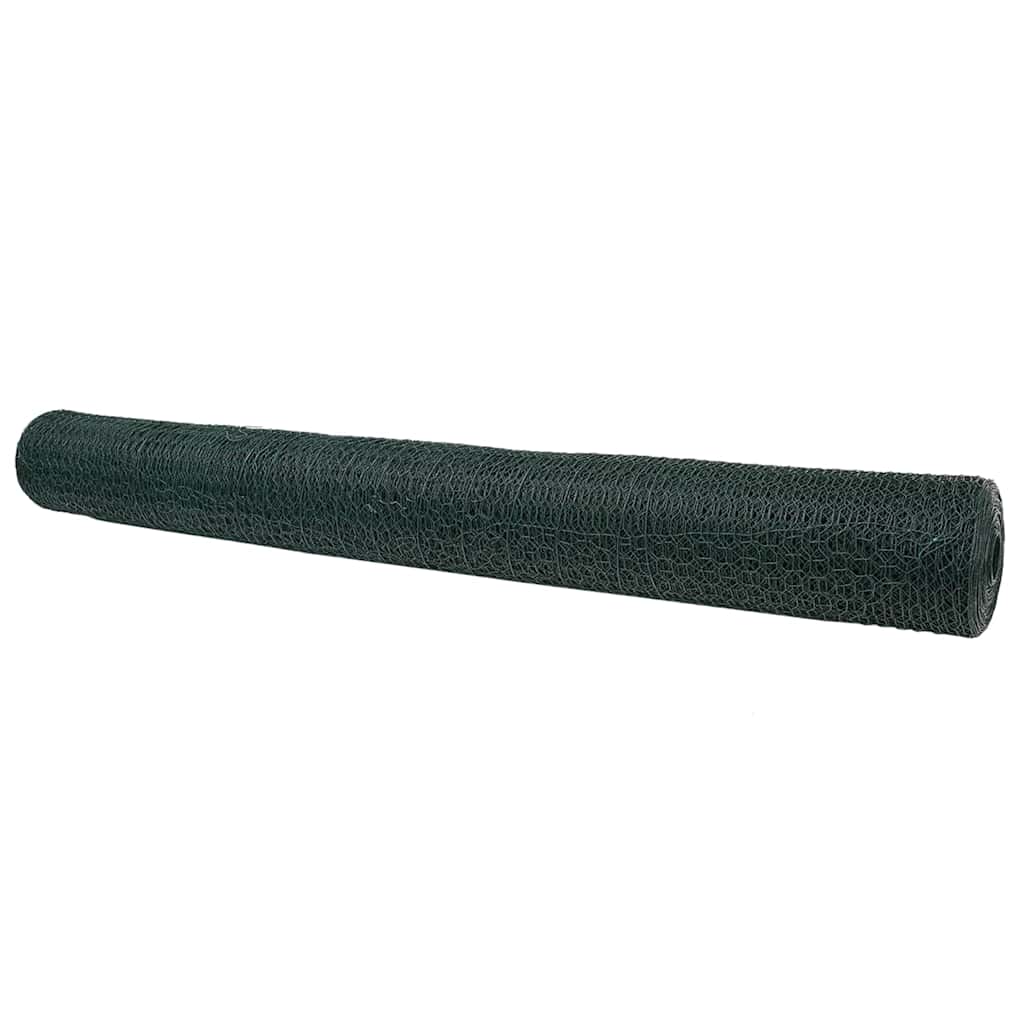 vidaXL Hexagon Fence 1 x 50 m PVC Green 5
