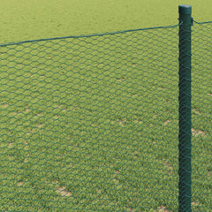 vidaXL Hexagon Fence 1.5 x 50 m PVC Green 4