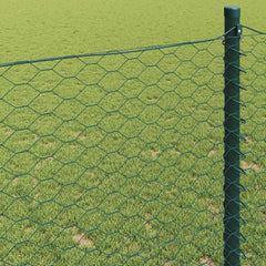 vidaXL Hexagon Fence 1.5 x 50 m PVC Green 4