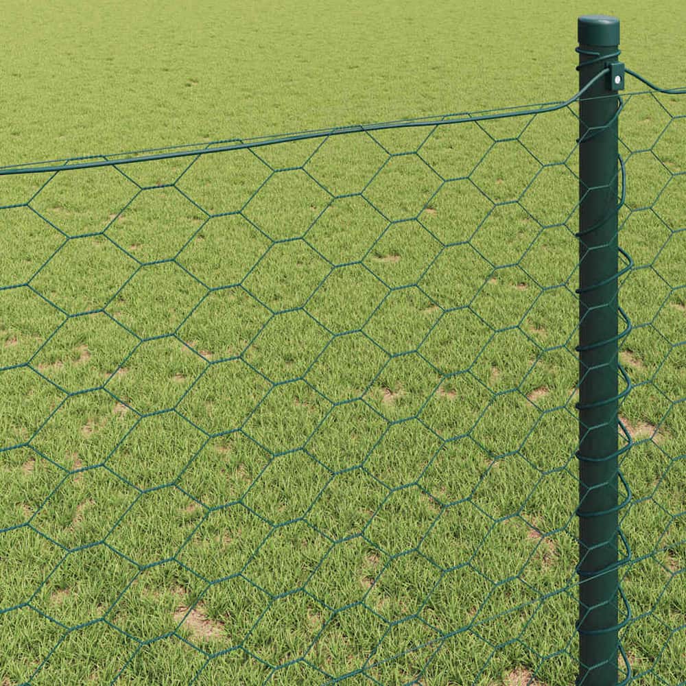 Hexagon Fence 1 x 100 m PVC Green mesh Size 36 mm 0.5 m