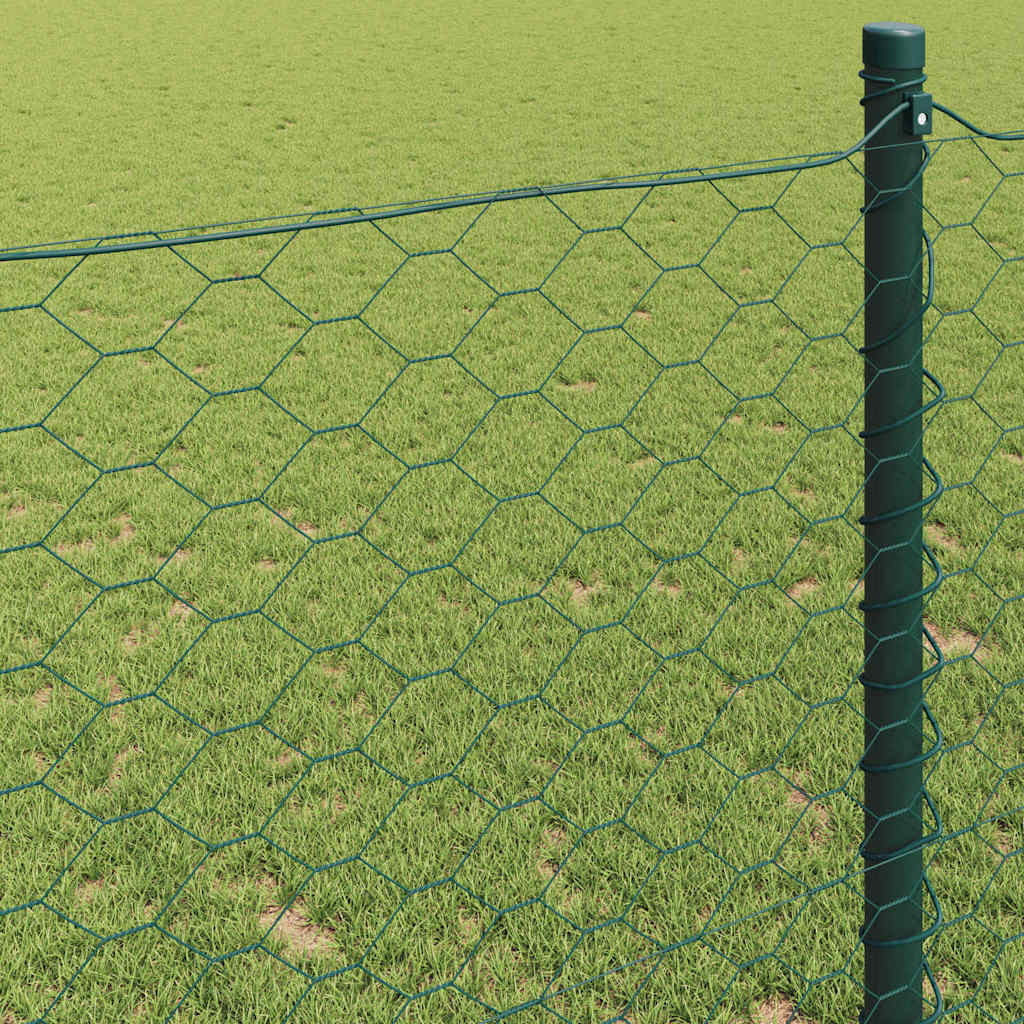 vidaXL Hexagon Fence 0.6 x 100 m PVC Green 4