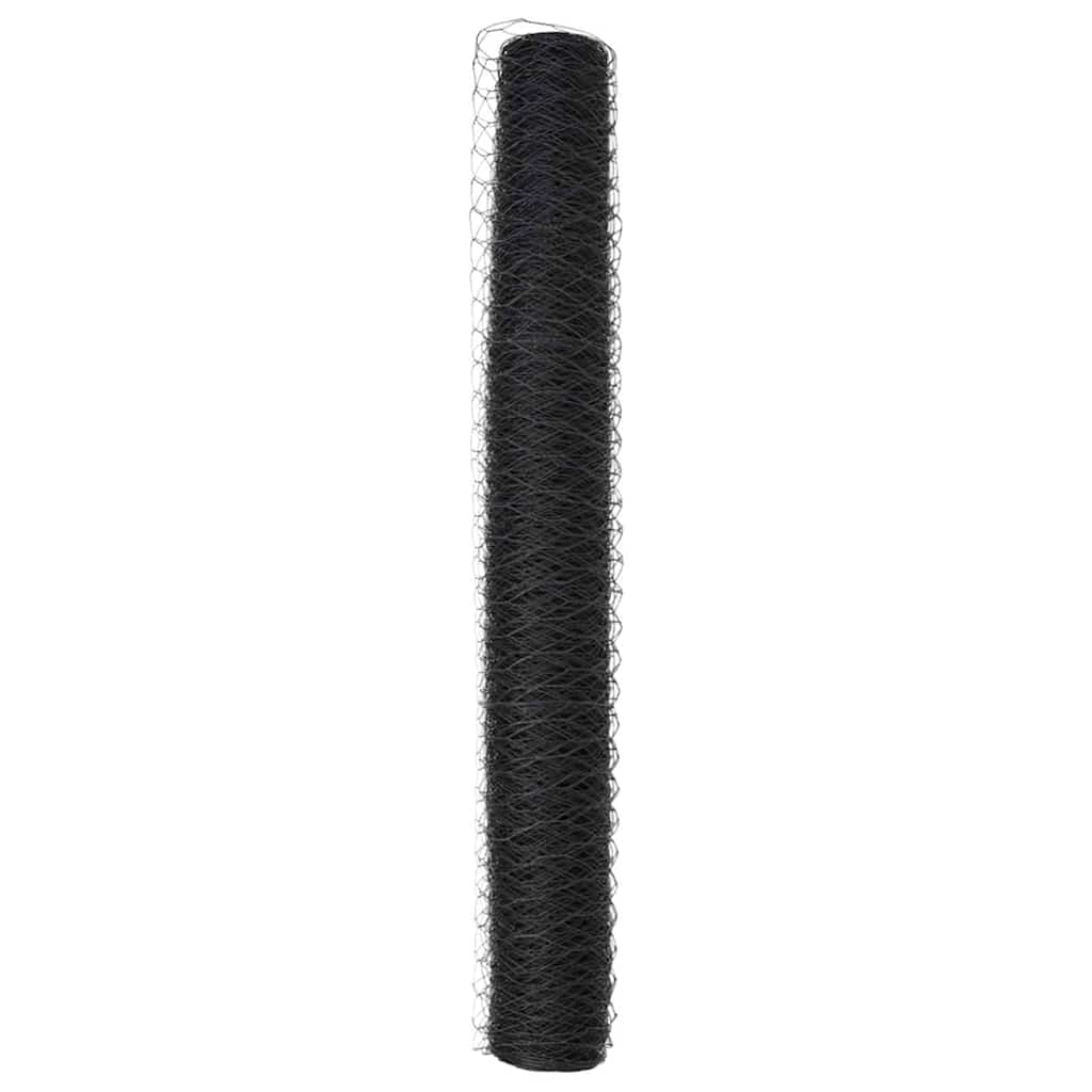 vidaXL Hexagon Fence 1.4 x 25 m PVC Grey 6