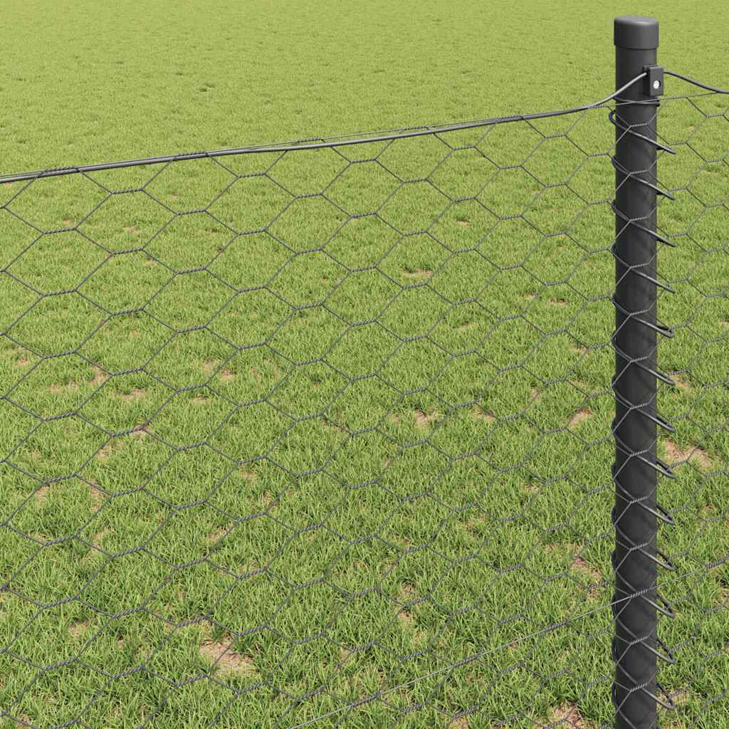 vidaXL Hexagon Fence 0.4 x 100 m PVC Grey 4