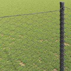 vidaXL Hexagon Fence 0.8 x 100 m PVC Grey 4