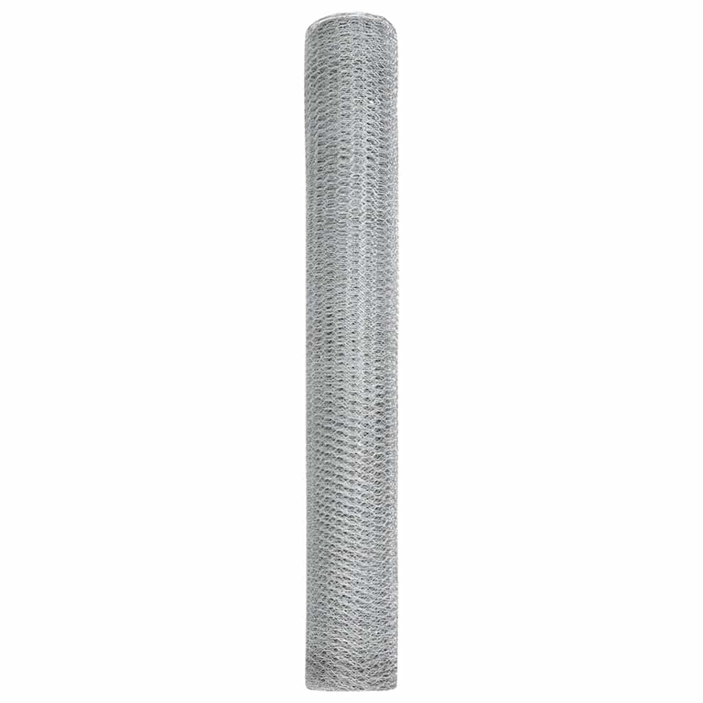 vidaXL Hexagon Fence 1.4 x 25 m Galvanised steel Silver 6