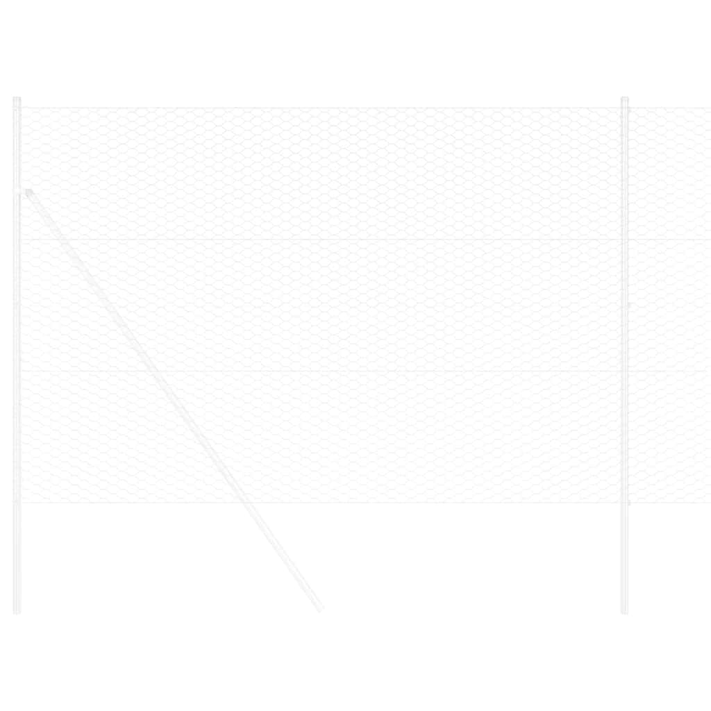 vidaXL Hexagon Fence 1.6 x 25 m Galvanised steel Silver 3