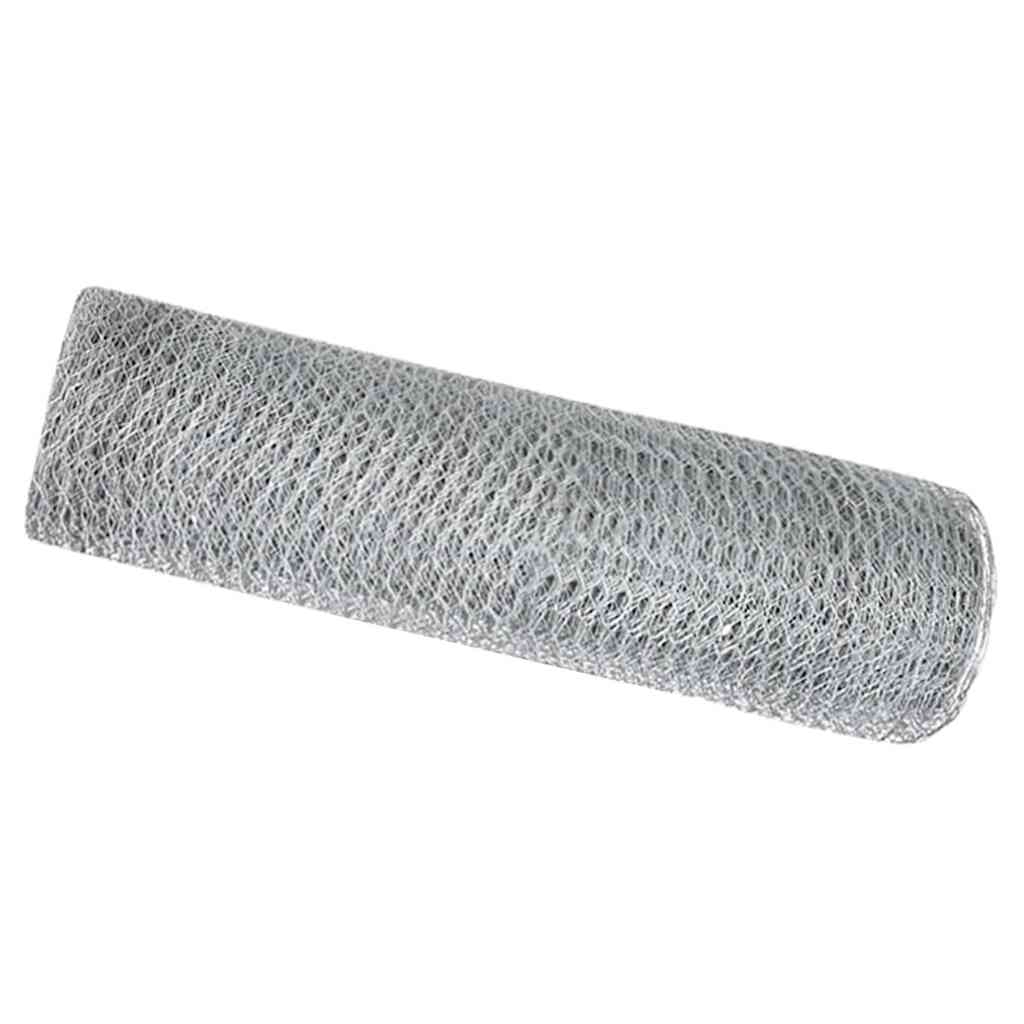 vidaXL Hexagon Fence 0.5 x 50 m Galvanised steel Silver 2