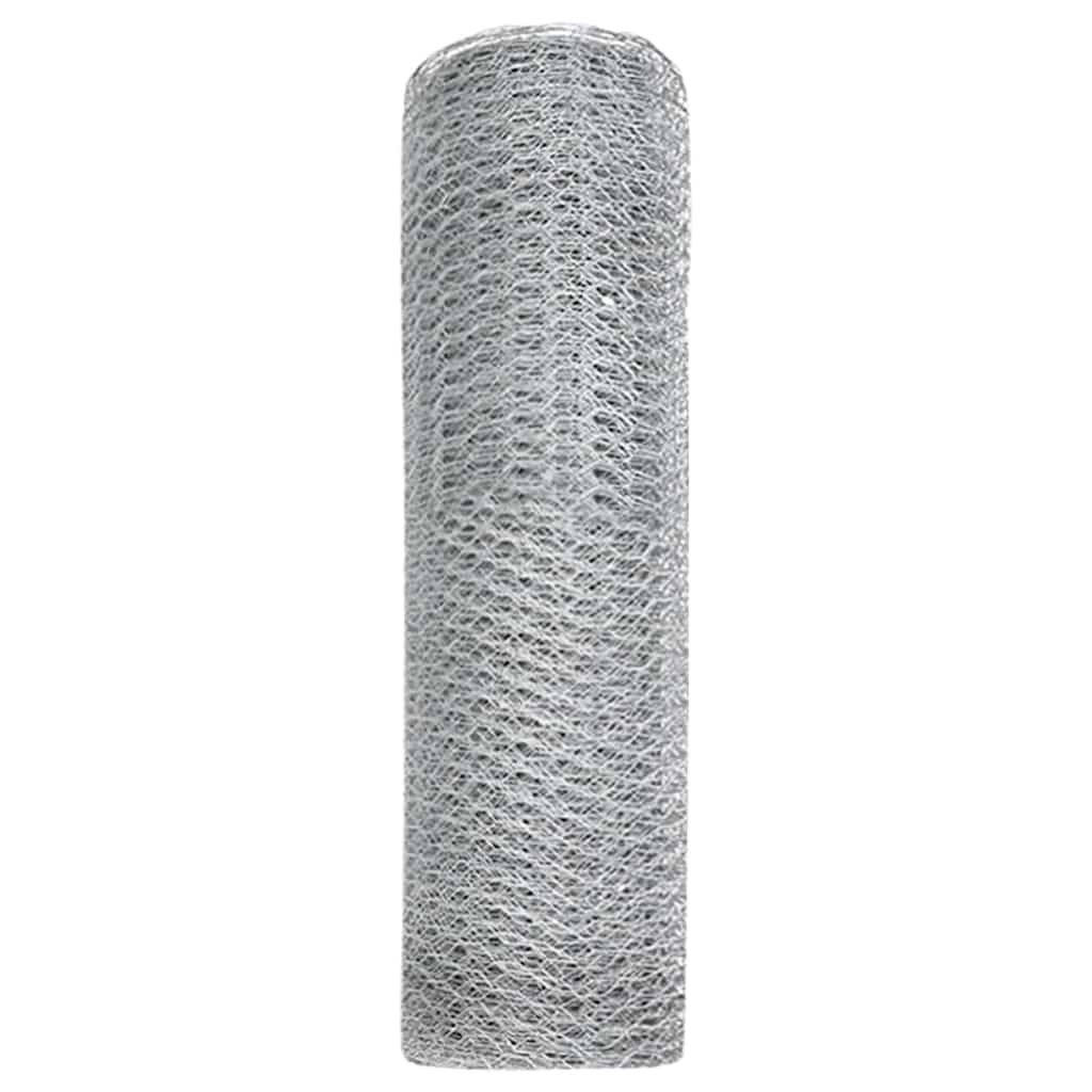 vidaXL Hexagon Fence 0.5 x 50 m Galvanised steel Silver 6