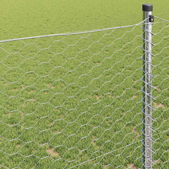 vidaXL Hexagon Fence 1 x 50 m Galvanised steel Silver 4
