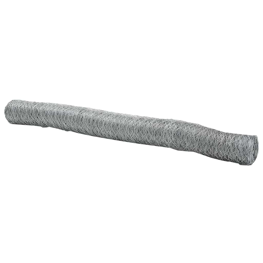 vidaXL Hexagon Fence 1 x 50 m Galvanised steel Silver 2