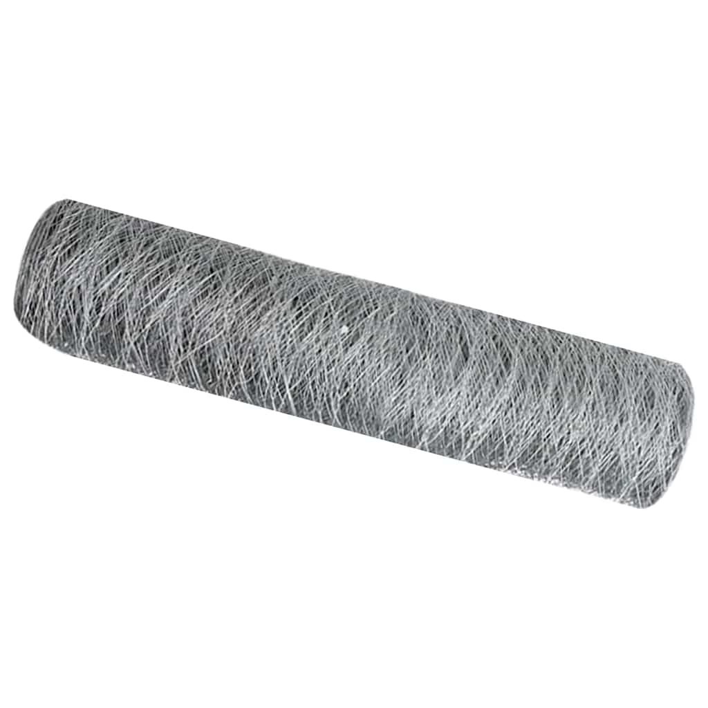 vidaXL Hexagon Fence 0.5 x 100 m Galvanised steel Silver 2