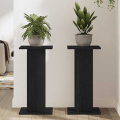 vidaXL Plant Stand 2 pcs Black Oak 30 x 30 x 60 cm Engineered wood 4
