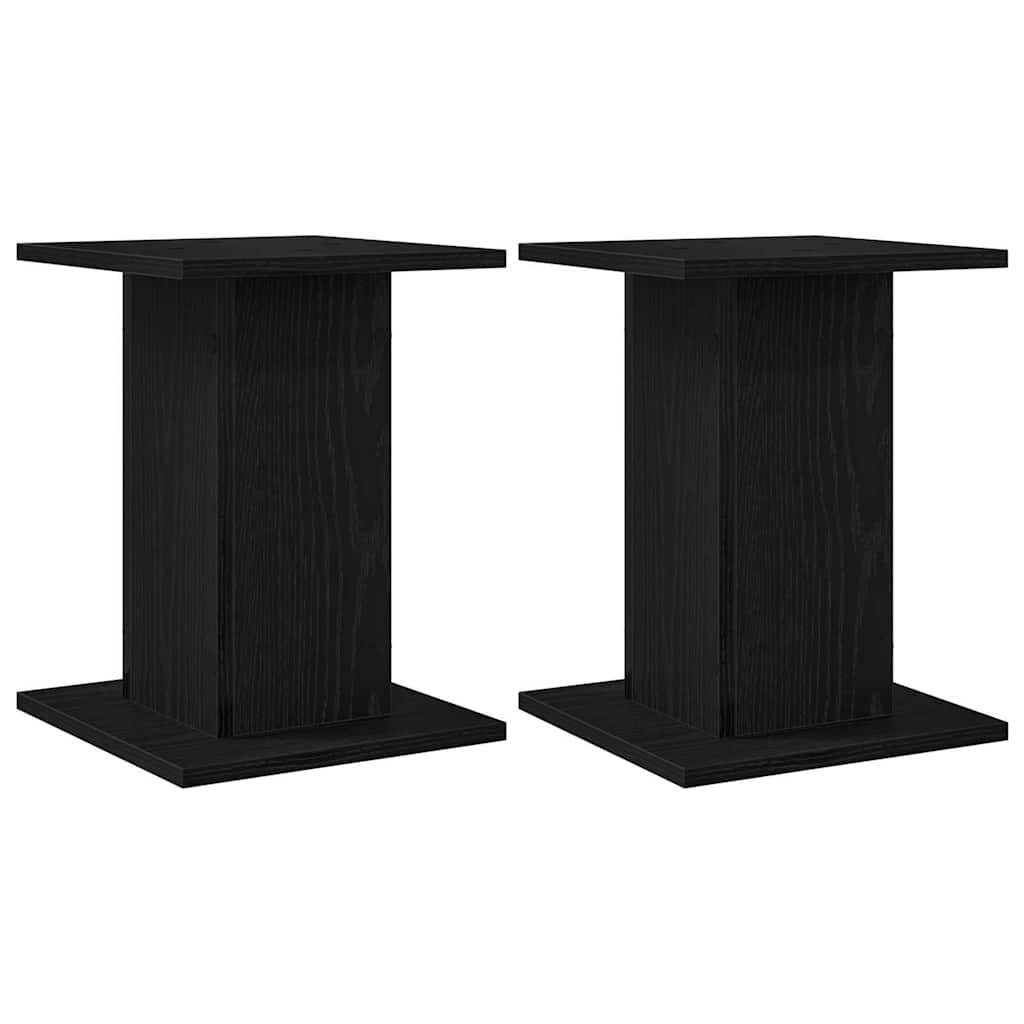 vidaXL Plant Stand 2 pcs Black Oak 30 x 30 x 40 cm Engineered wood 2