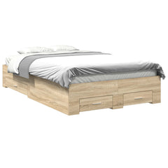 Bed Frame Drawer Brown Engineered Wood