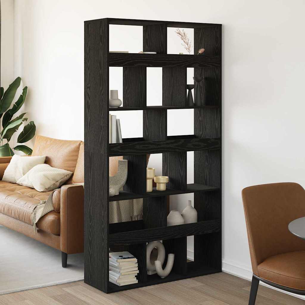 Bookcase 100x33x187.5 cm Engineered Wood Black oak
