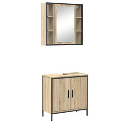 vidaXL Bathroom Furniture Set 2 pcs Brown 60 x 30 x 60 cm 2