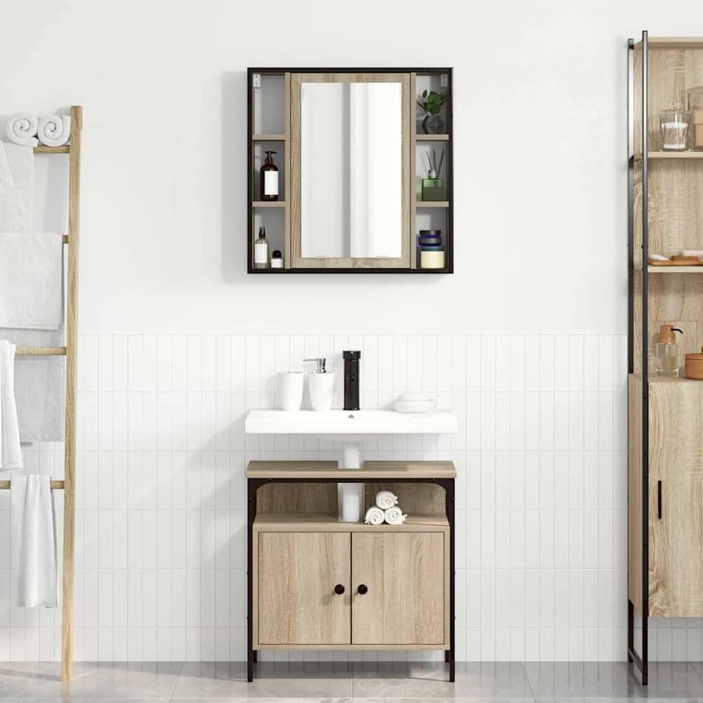 vidaXL Bathroom Furniture Set 2 pcs Brown 60 x 30 x 60 cm 1