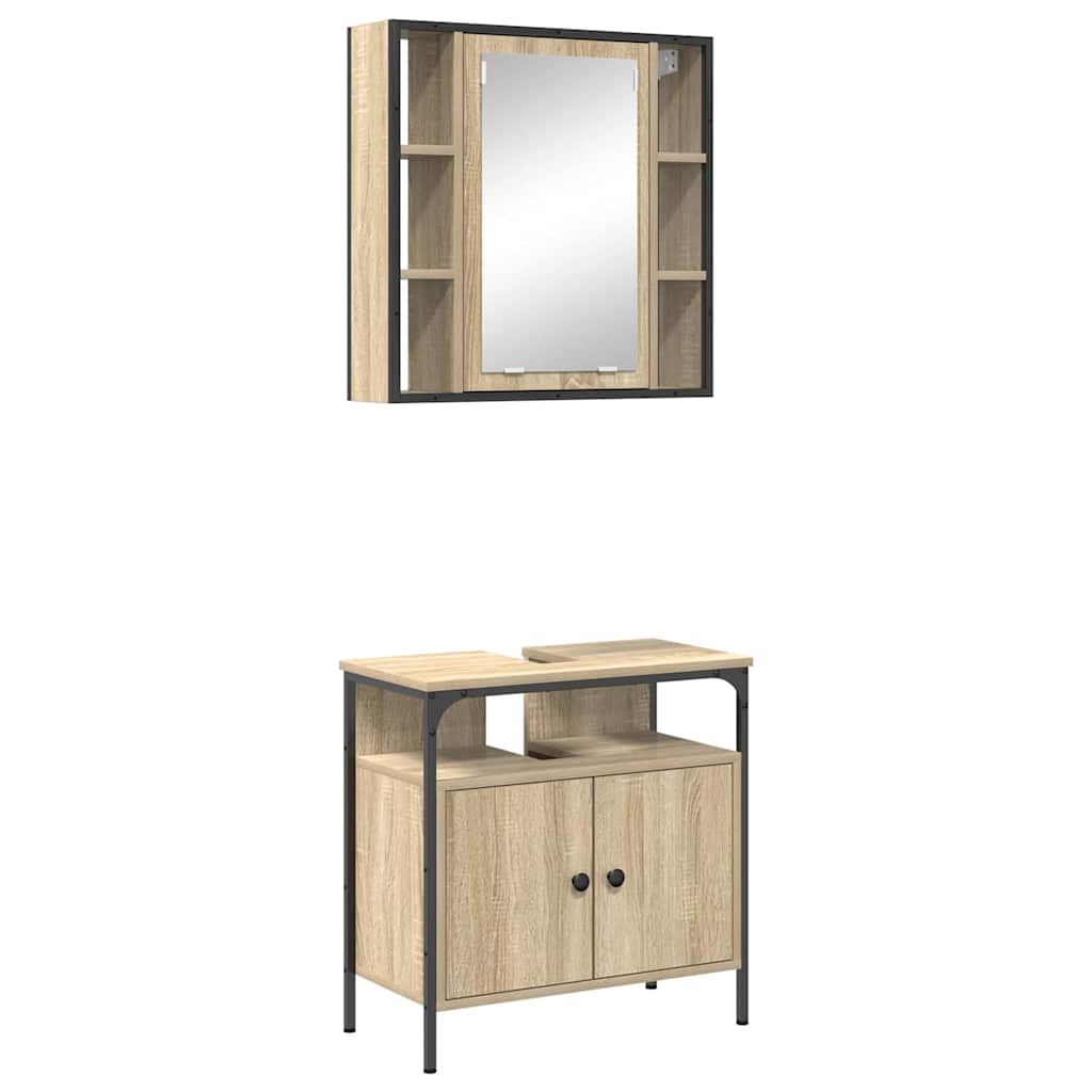vidaXL Bathroom Furniture Set 2 pcs Brown 60 x 30 x 60 cm 2
