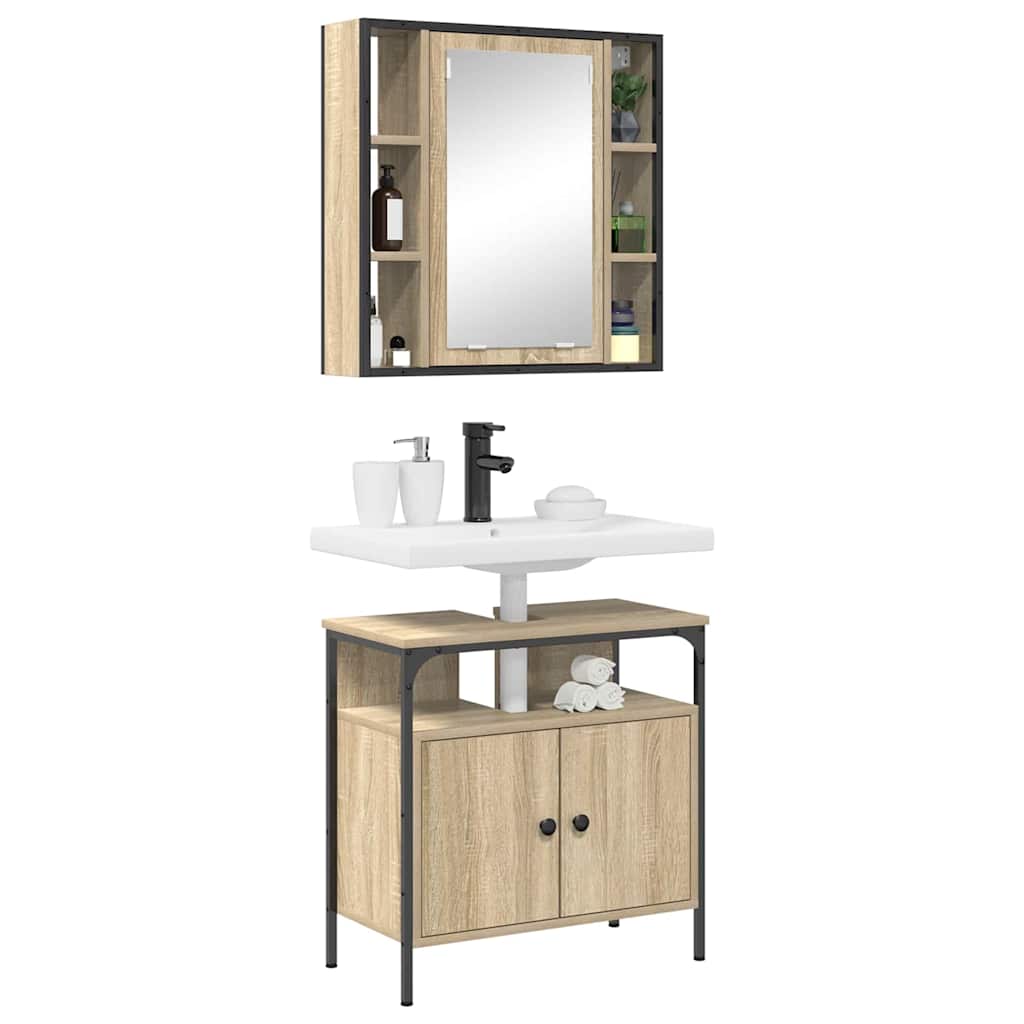 vidaXL Bathroom Furniture Set 2 pcs Brown 60 x 30 x 60 cm 3