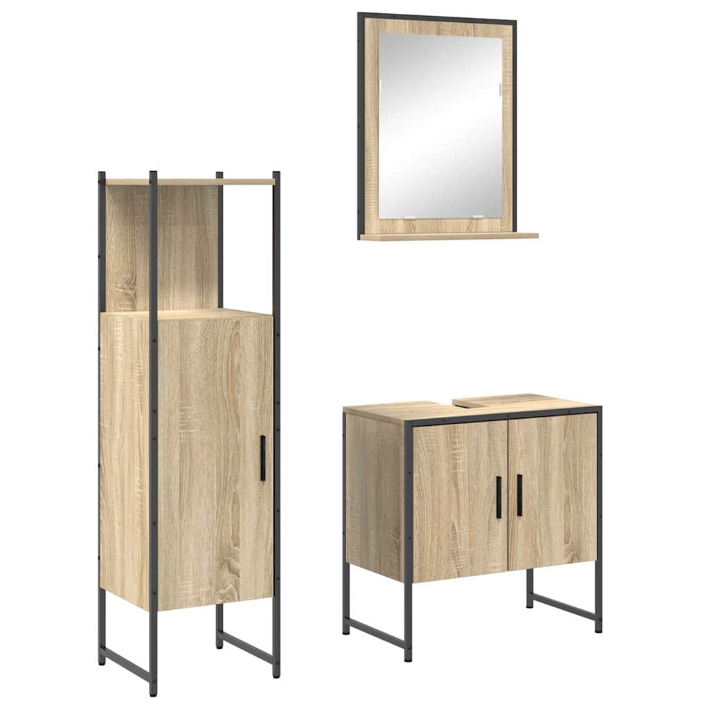 vidaXL Bathroom Furniture Set 3 pcs Brown 60 x 33 x 60 cm 2