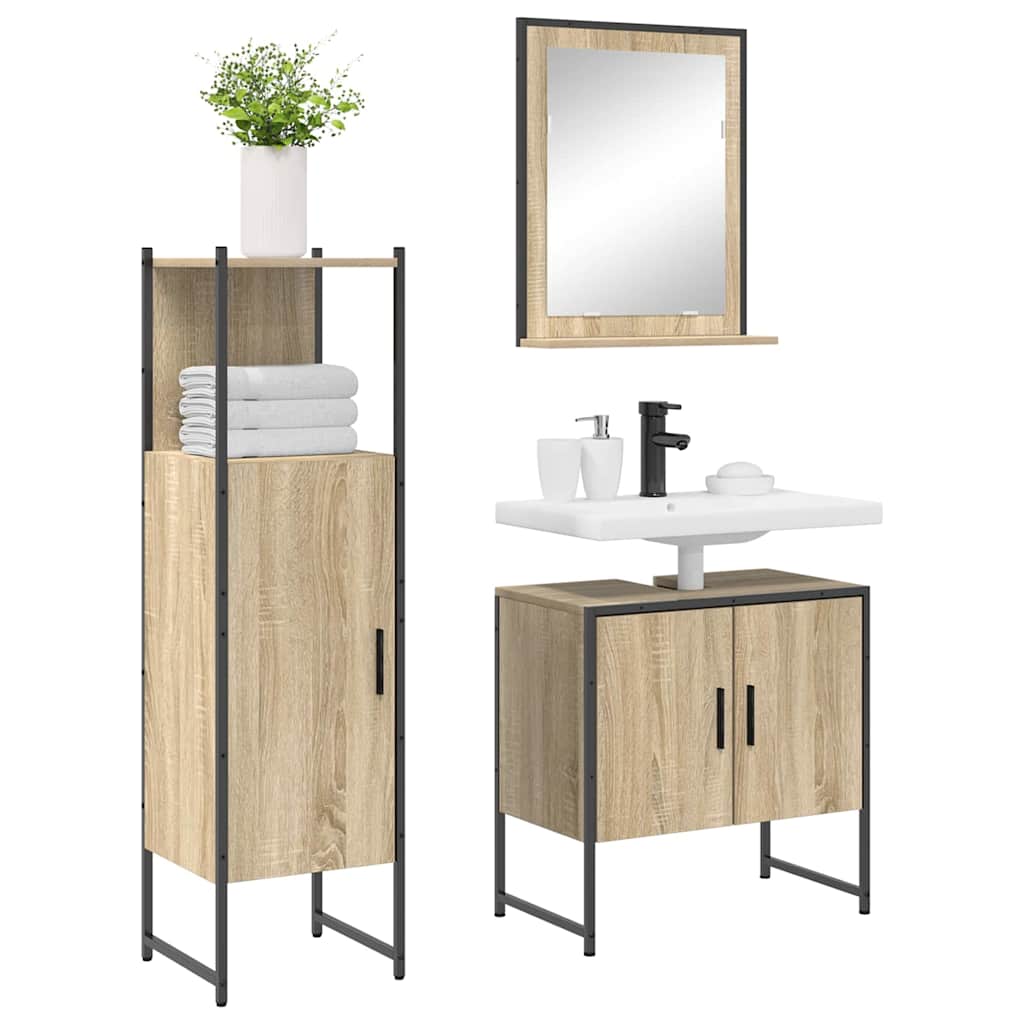 vidaXL Bathroom Furniture Set 3 pcs Brown 60 x 33 x 60 cm 3