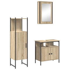 vidaXL Bathroom Furniture Set 3 pcs Brown 33 x 33 x 120.5 cm 2