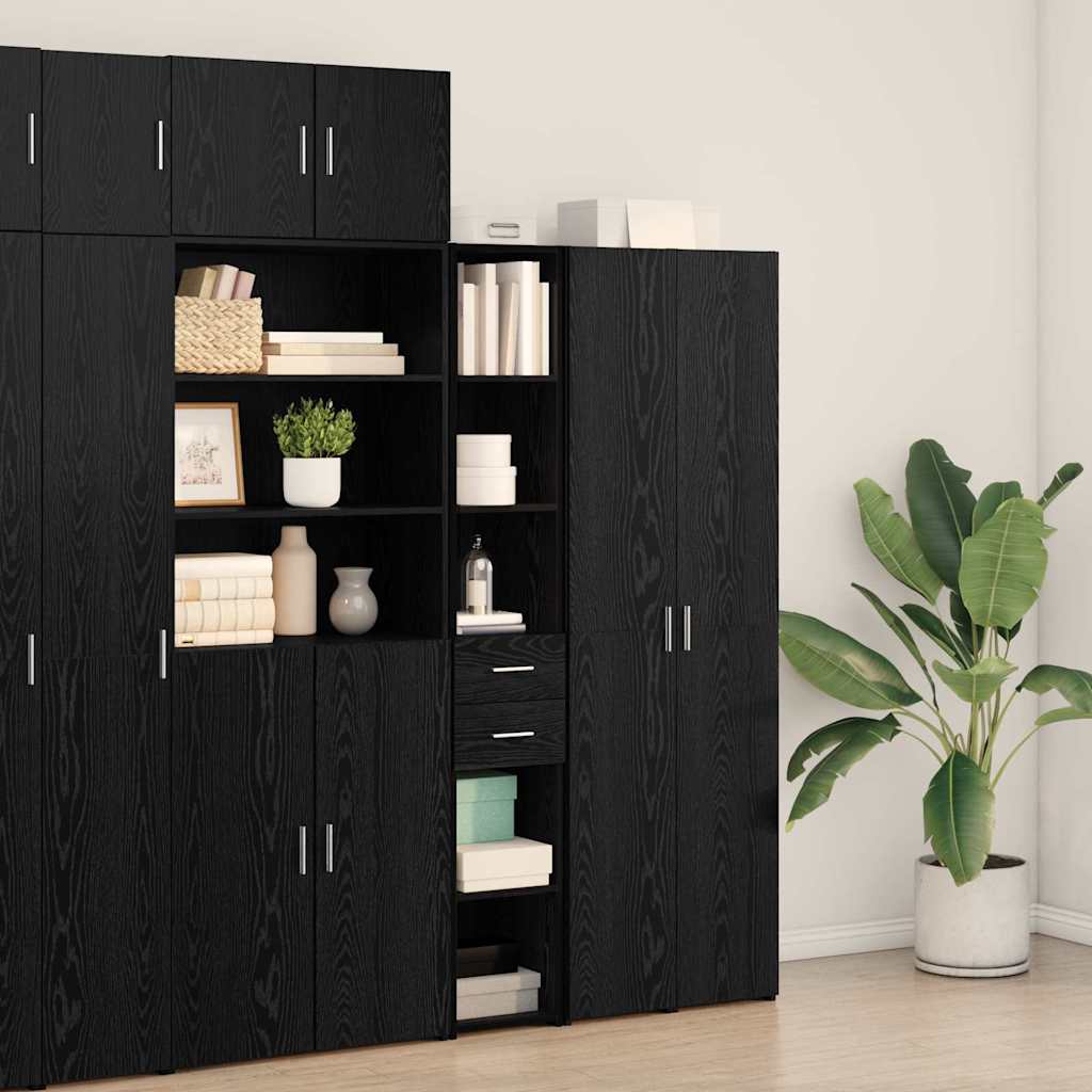 Highboard 30x42.5x185 cm Engineered Wood Black oak