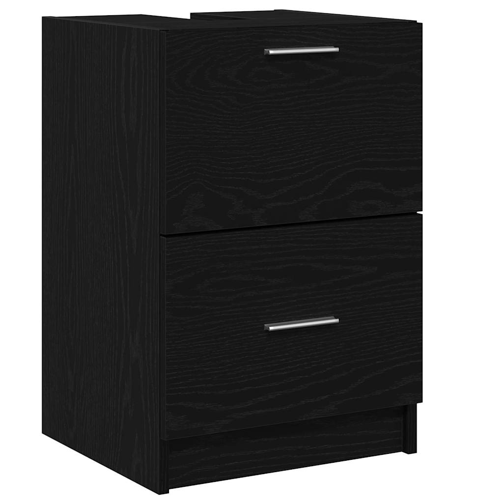 vidaXL Bathroom Cabinet Black Oak 40 x 37 x 59 cm Engineered wood 2