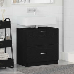 vidaXL Bathroom Cabinet Black Oak 59 x 37 x 59 cm Engineered wood 4
