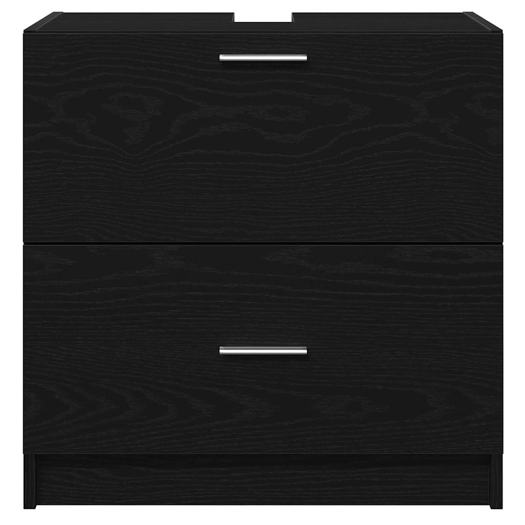 vidaXL Bathroom Cabinet Black Oak 59 x 37 x 59 cm Engineered wood 6