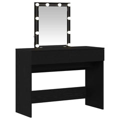 Dressing Table with LED 100x40x130 cm Black oak