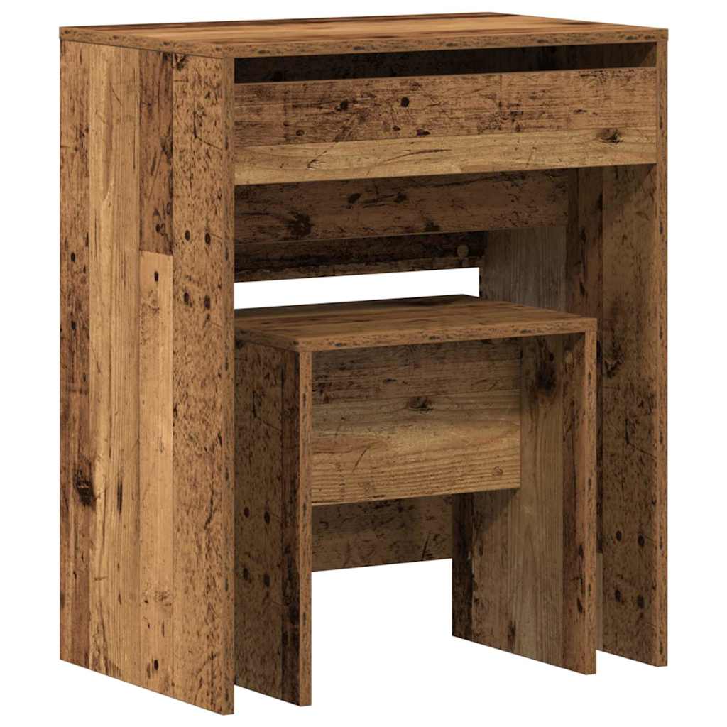 Dressing Table and Stool 60x40x113,5 cm Old wood