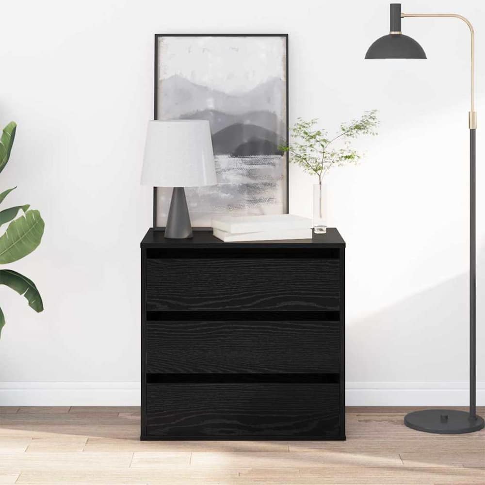 Corner Chest of Drawers 60x41x58 cm Engineered Wood Black oak