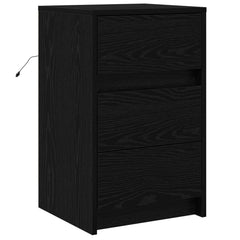 vidaXL Bedside Cabinet Black Oak 38 x 34 x 61 cm Engineered wood 2