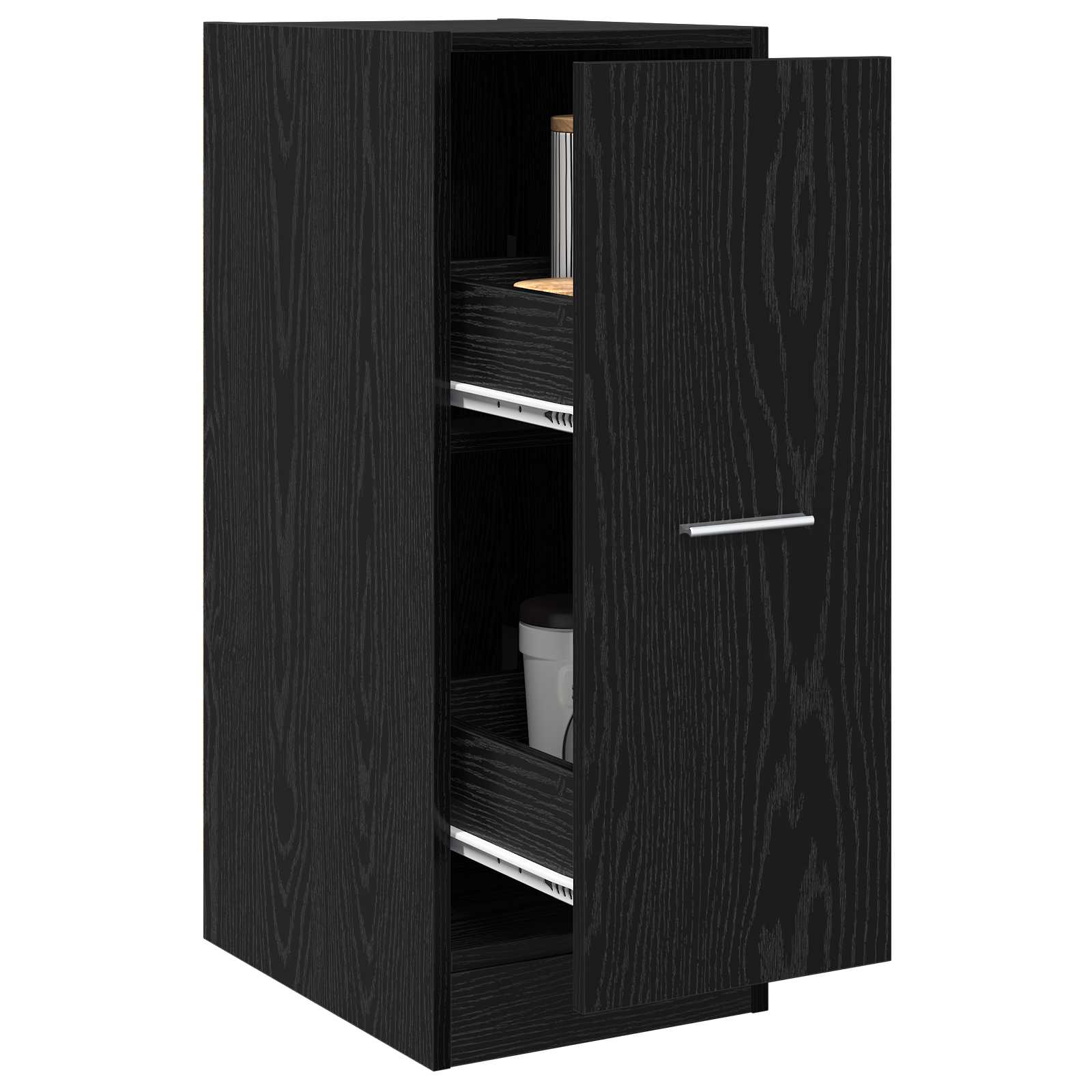 vidaXL Apothecary Cabinet Black oak 30 x 41 x 77.5 cm Engineered wood 3