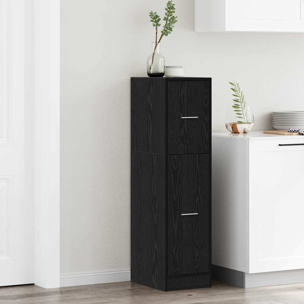 vidaXL Apothecary Cabinet Black oak 30 x 41 x 118 cm Engineered wood 1