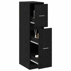 vidaXL Apothecary Cabinet Black oak 30 x 41 x 118 cm Engineered wood 3