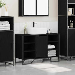 vidaXL Bathroom Sink Cabinet Black Oak 91 x 35 x 60 cm Engineered wood 4