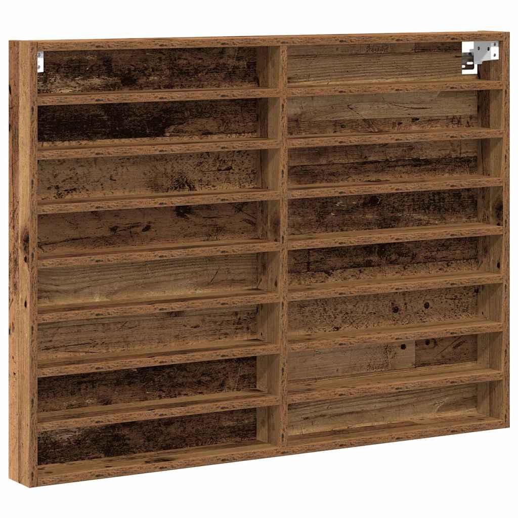 vidaXL Display Cabinet Wall-Mounted Old Wood 100 x 8.5 x 75 cm 2