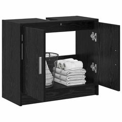 vidaXL Bathroom Cabinet Black Oak 63 x 29 x 55 cm Engineered wood 3